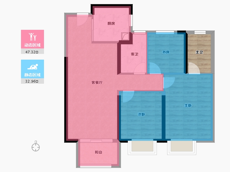 湖北省-武汉市-德信江宸-76.00-户型库-动静分区