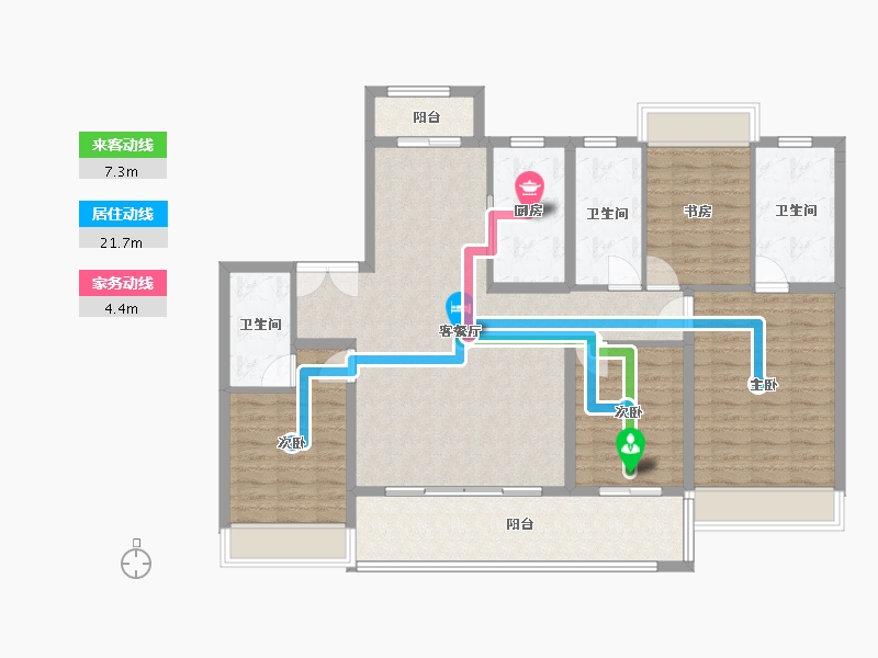 江苏省-常州市-竹林壹号-127.00-户型库-动静线