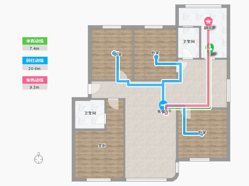 陕西省-西安市-海洋小区-113.00-户型库-动静线