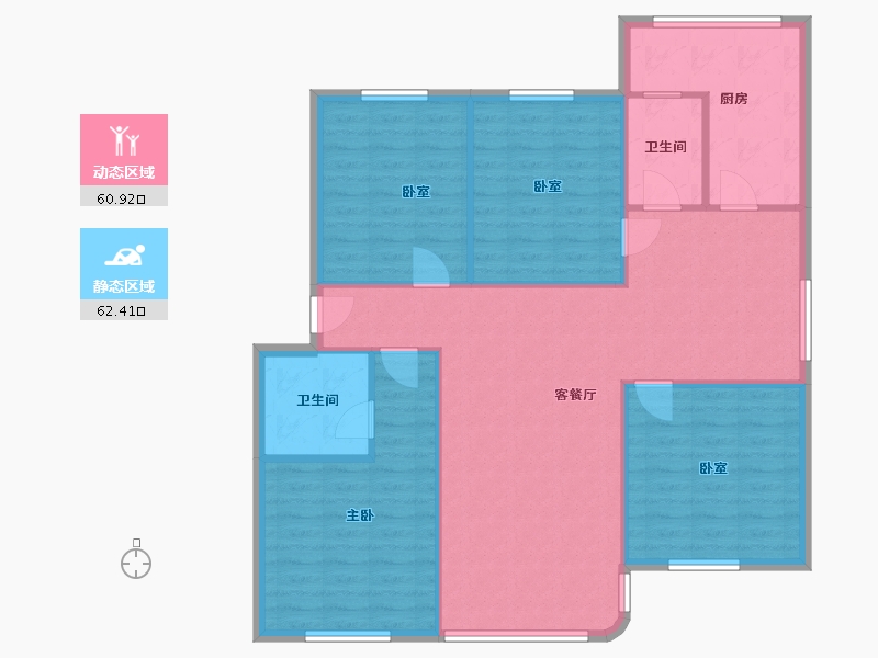 陕西省-西安市-海洋小区-113.00-户型库-动静分区