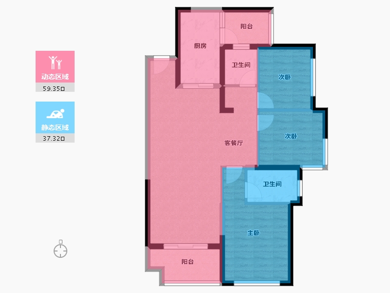 四川省-成都市-天府半岛-86.32-户型库-动静分区