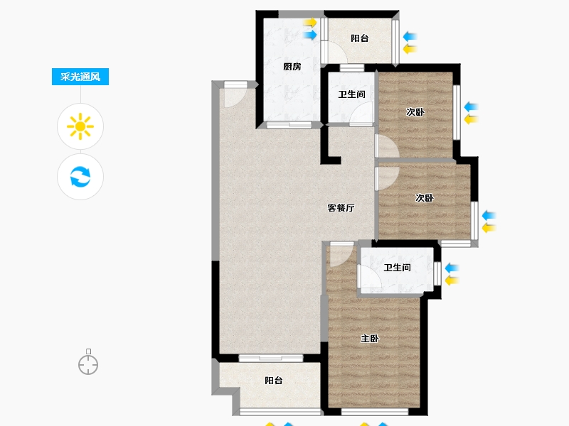 四川省-成都市-天府半岛-86.32-户型库-采光通风