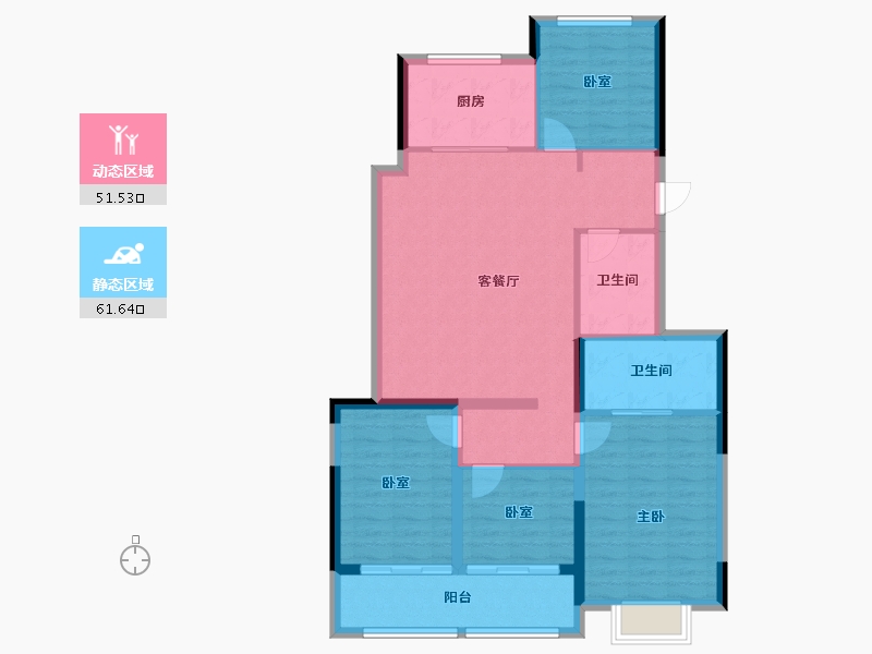 浙江省-杭州市-万科星图光年轩-102.50-户型库-动静分区