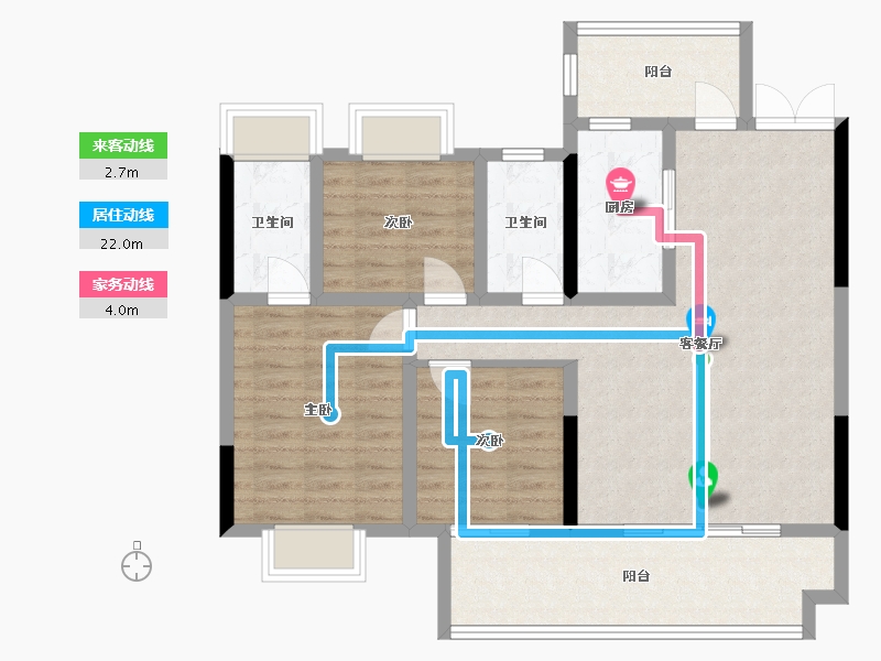 安徽省-黄山市-徽州印象君岳府-93.75-户型库-动静线