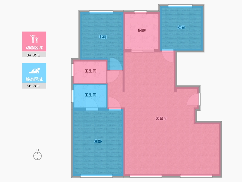 内蒙古自治区-呼和浩特市-中海臻如府-130.00-户型库-动静分区