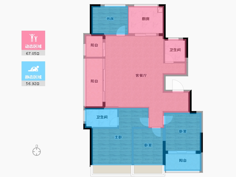 浙江省-温州市-绿城春月江澜-111.98-户型库-动静分区