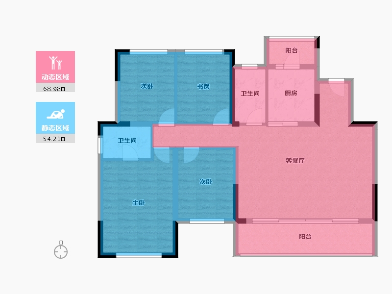 四川省-成都市-中国铁建新川樾-111.42-户型库-动静分区