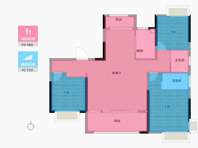 江西省-上饶市-阳光首府·玺苑-101.05-户型库-动静分区