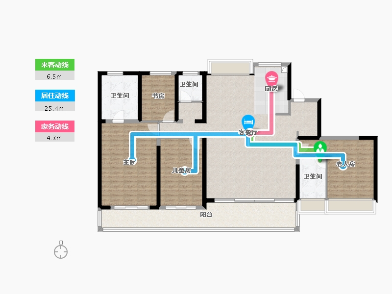 浙江省-温州市-玖望云邸-158.83-户型库-动静线