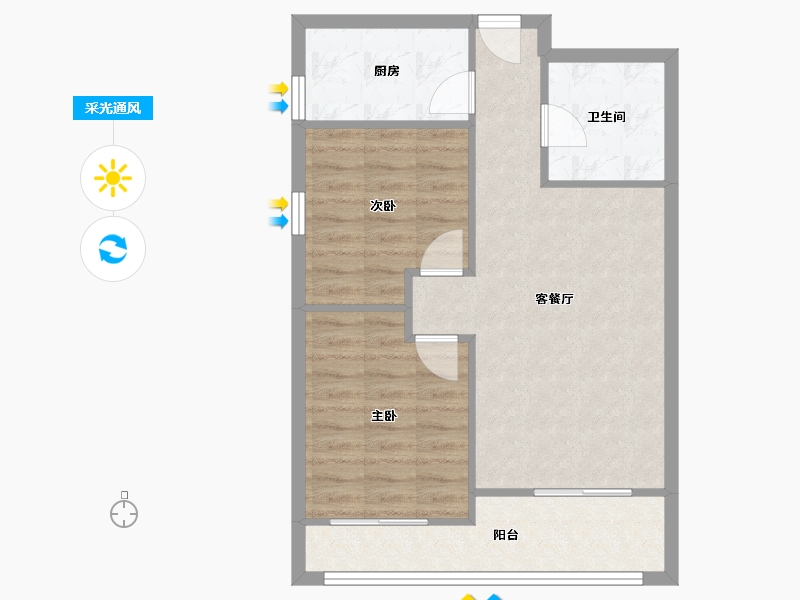 广西壮族自治区-南宁市-阳光100上东国际-61.90-户型库-采光通风