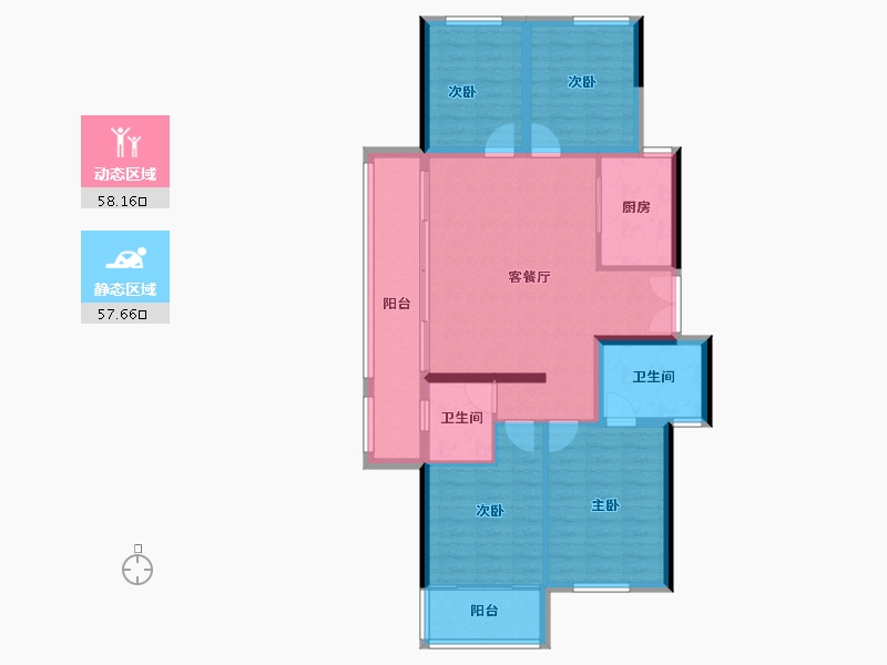 广西壮族自治区-桂林市-华城金尊府-104.38-户型库-动静分区