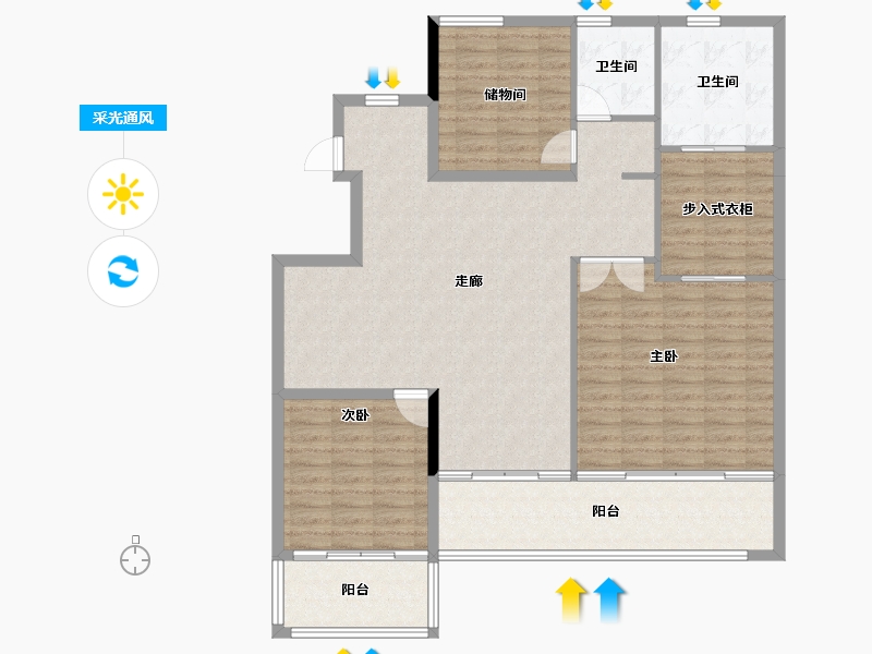 安徽省-合肥市-华侨城空港国际小镇水岸8号-127.82-户型库-采光通风