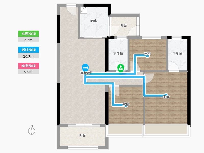 青海省-西宁市-碧桂园御川府-91.00-户型库-动静线