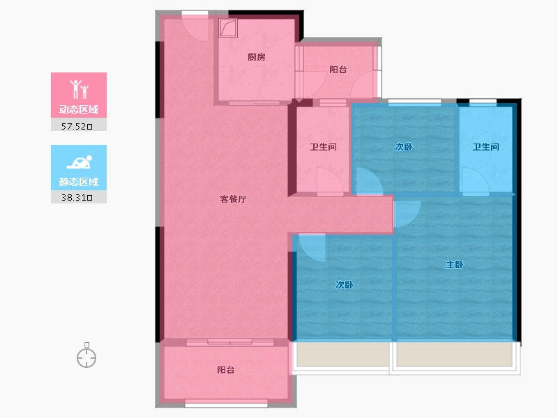 青海省-西宁市-碧桂园御川府-91.00-户型库-动静分区