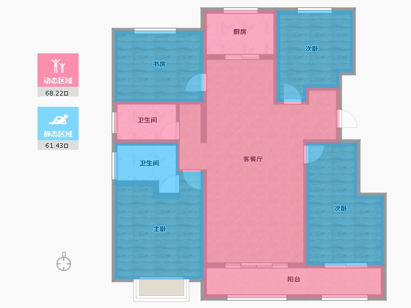 山东省-泰安市-龙泽壹品-115.28-户型库-动静分区