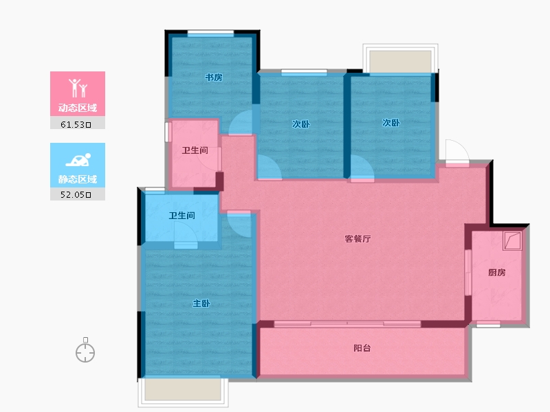 四川省-成都市-中铁城颐湖题院-101.55-户型库-动静分区