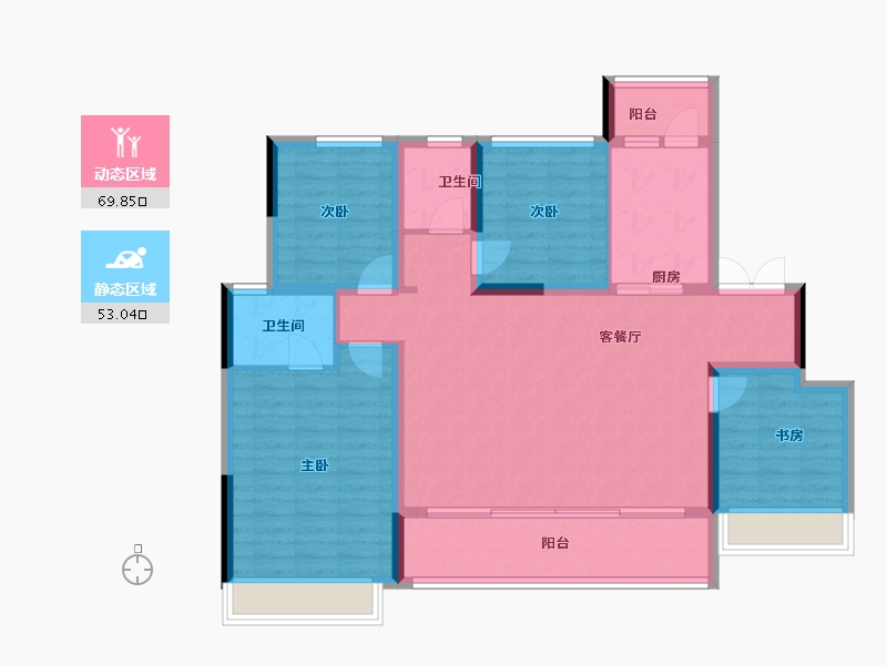 四川省-成都市-华建锦院-110.71-户型库-动静分区