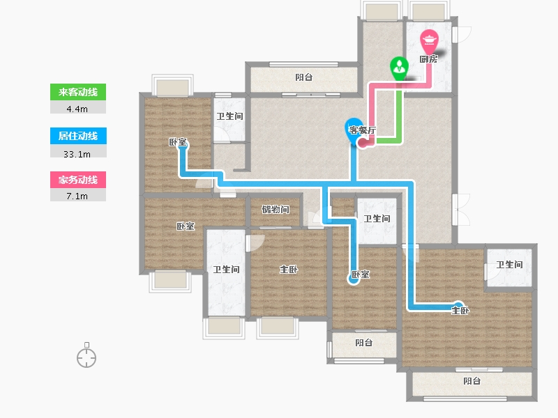 湖北省-武汉市-御江壹品青山樽-216.00-户型库-动静线