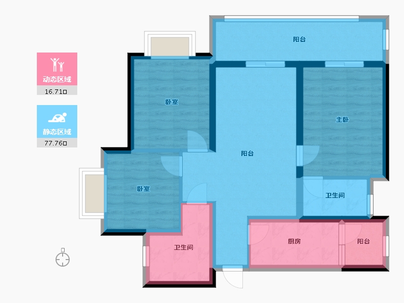 四川省-成都市-天府半岛-83.52-户型库-动静分区