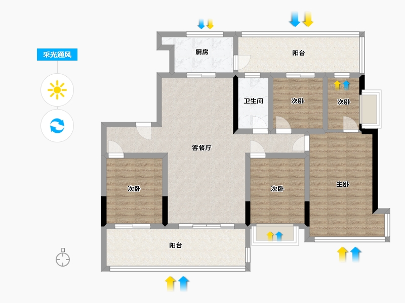 河南省-驻马店市-湖滨国际-114.60-户型库-采光通风