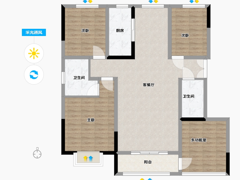 甘肃省-金昌市-金川聚金润园-112.00-户型库-采光通风