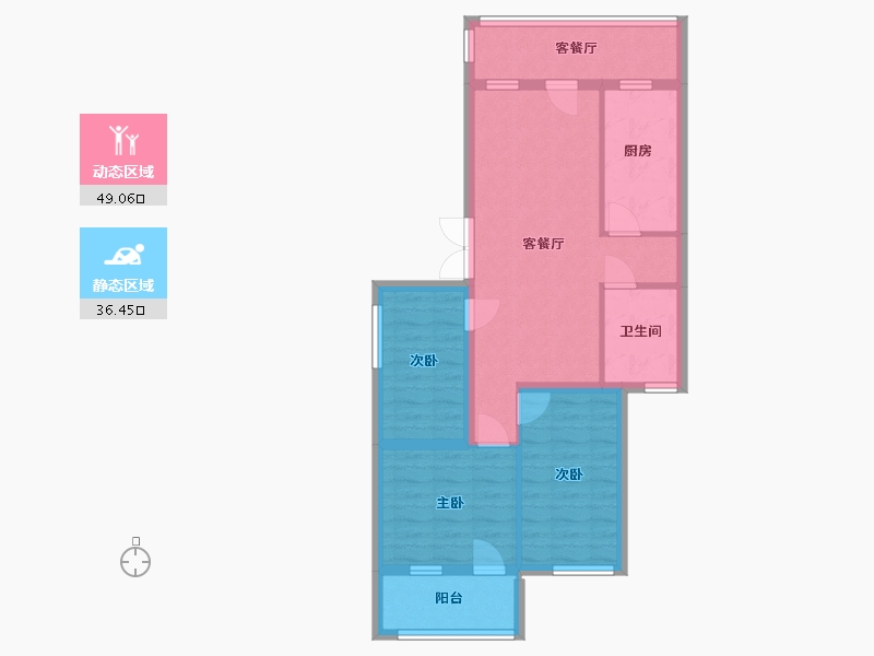 广东省-广州市-肖岗云霄街民航小区-71.20-户型库-动静分区