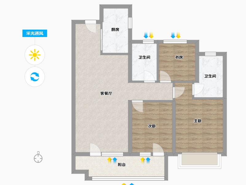 山东省-聊城市-湖语上院-79.14-户型库-采光通风