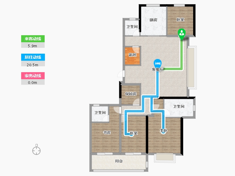 浙江省-宁波市-伟星·玉堰珑印府-142.40-户型库-动静线