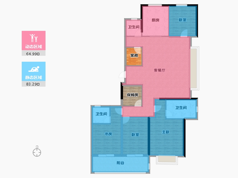 浙江省-宁波市-伟星·玉堰珑印府-142.40-户型库-动静分区