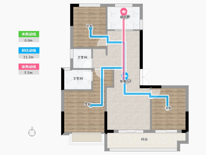 浙江省-台州市-东泰·枫璟嘉园-90.40-户型库-动静线