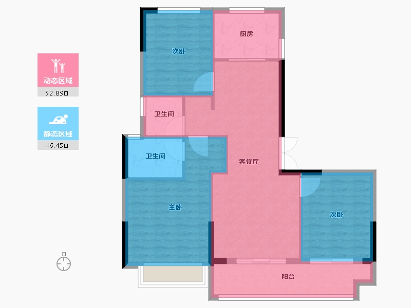 浙江省-台州市-东泰·枫璟嘉园-90.40-户型库-动静分区