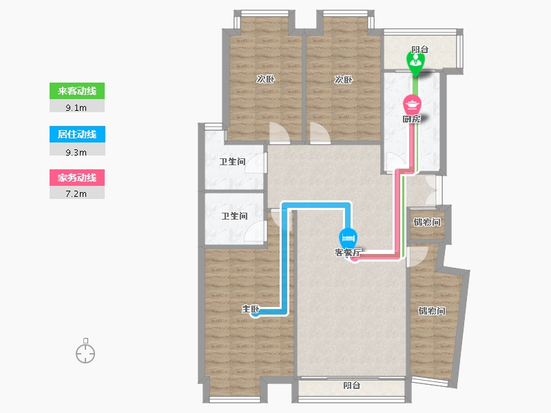 天津-天津市-泰达时代-114.40-户型库-动静线