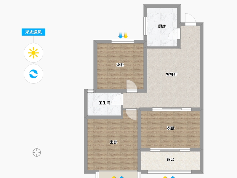 山东省-德州市-大东关-76.00-户型库-采光通风