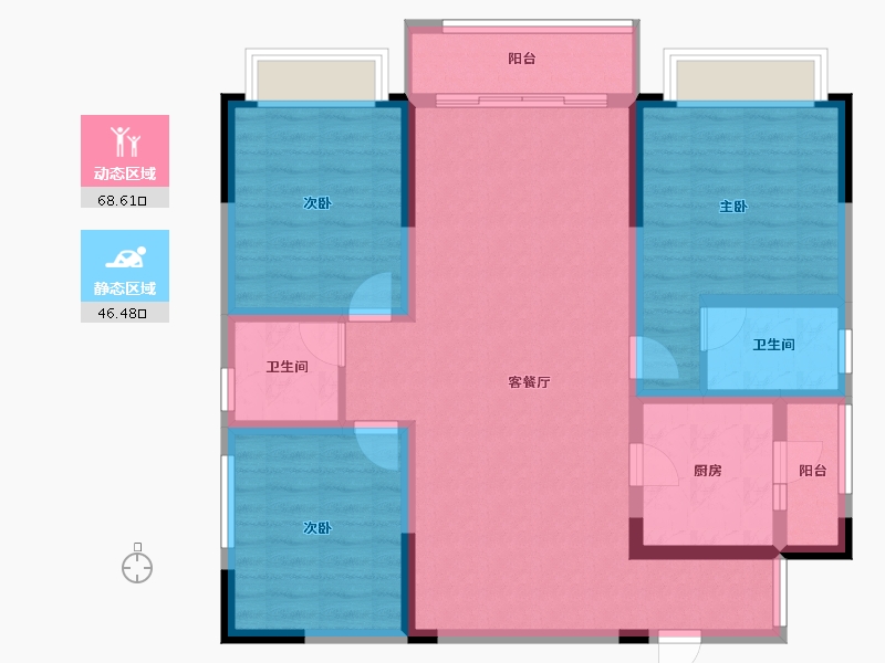 四川省-成都市-熙畔别院-102.64-户型库-动静分区