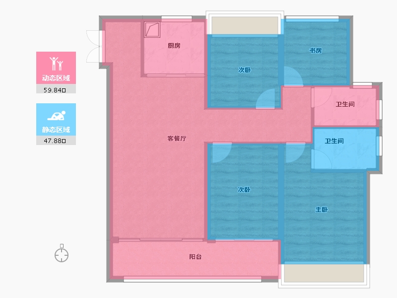 浙江省-温州市-东厦滨江上品-96.93-户型库-动静分区