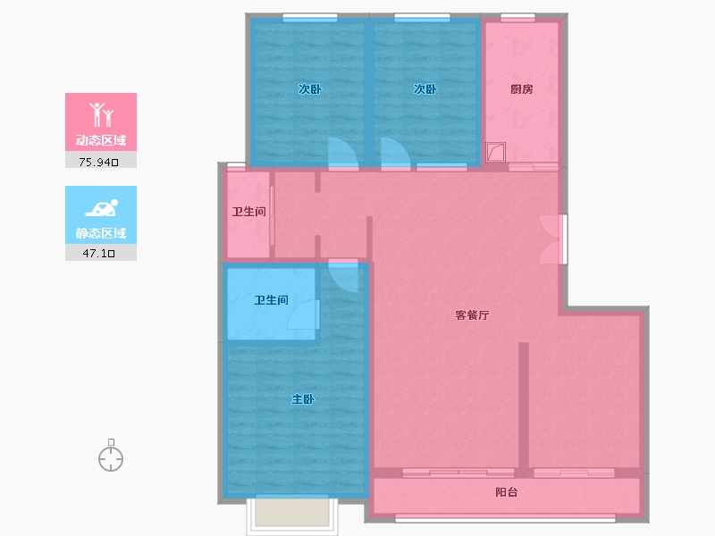 陕西省-榆林市-锦岚家园-110.00-户型库-动静分区