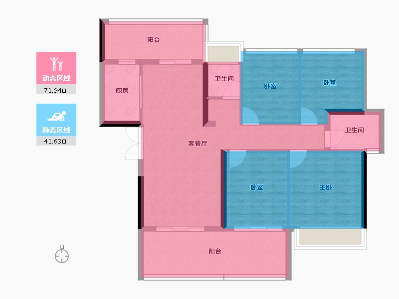 湖北省-恩施土家族苗族自治州-四季·未来城-102.33-户型库-动静分区