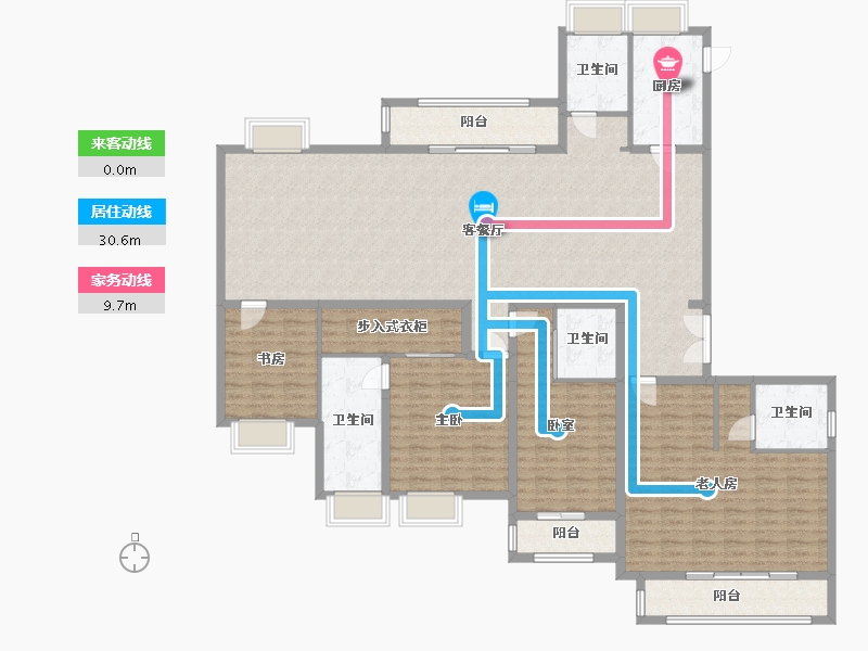 湖北省-武汉市-御江壹品青山樽-216.00-户型库-动静线