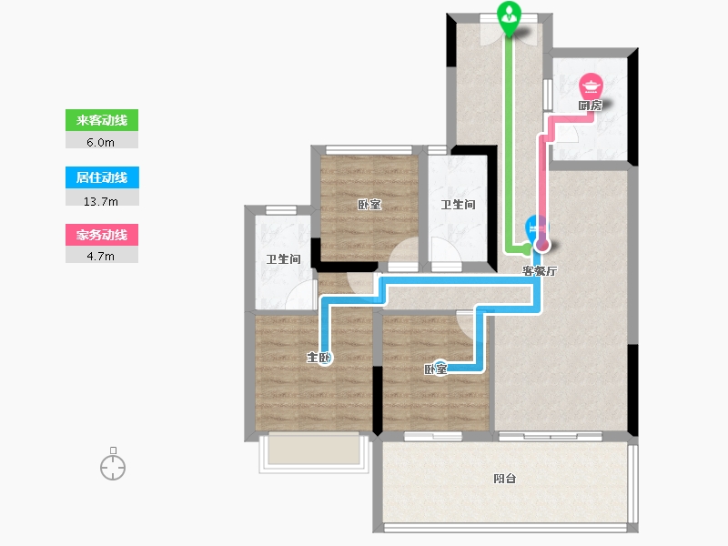 湖北省-恩施土家族苗族自治州-四季·未来城-89.29-户型库-动静线