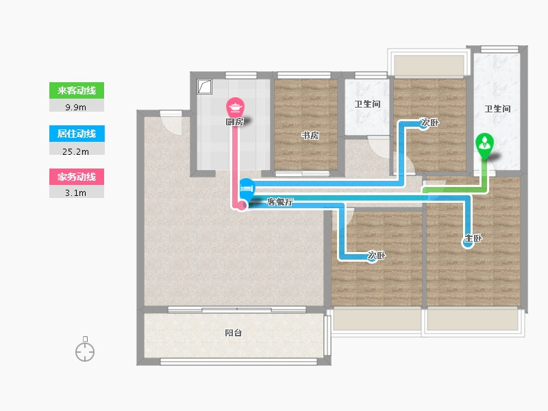 江苏省-苏州市-华侨城龙湖·启元-113.46-户型库-动静线