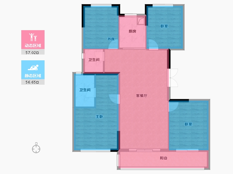 浙江省-杭州市-杭房众安·未珂宸铭府-102.71-户型库-动静分区