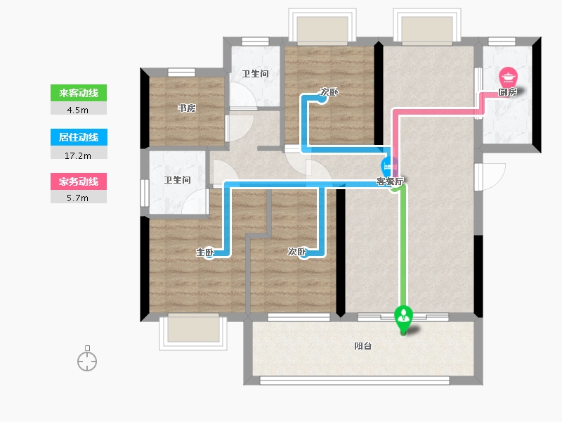 福建省-龙岩市-城发壹品望郡-91.20-户型库-动静线