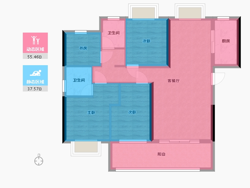 福建省-龙岩市-城发壹品望郡-91.20-户型库-动静分区