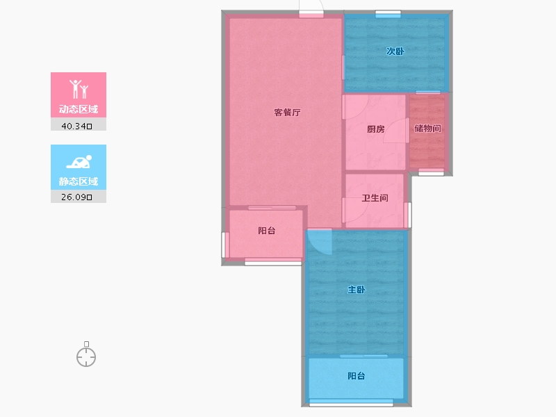 江苏省-南京市-天润城十二街区-59.96-户型库-动静分区