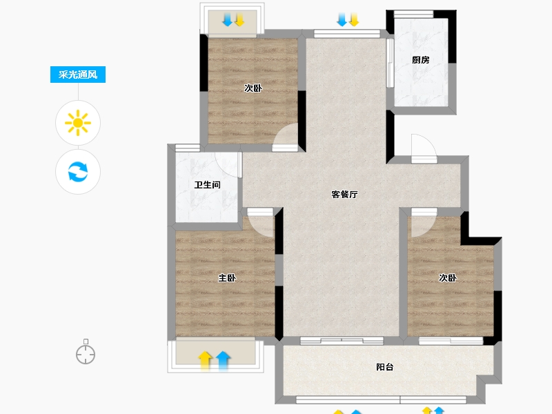 安徽省-滁州市-安建湖山樾-82.18-户型库-采光通风