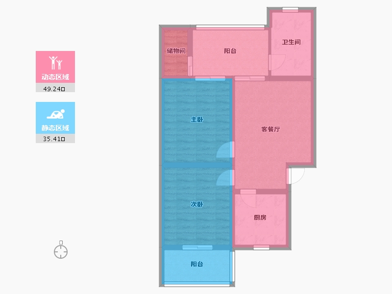 云南省-昆明市-江岸小区-75.00-户型库-动静分区