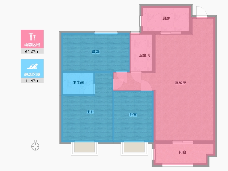 湖北省-黄石市-宏维天地-95.04-户型库-动静分区