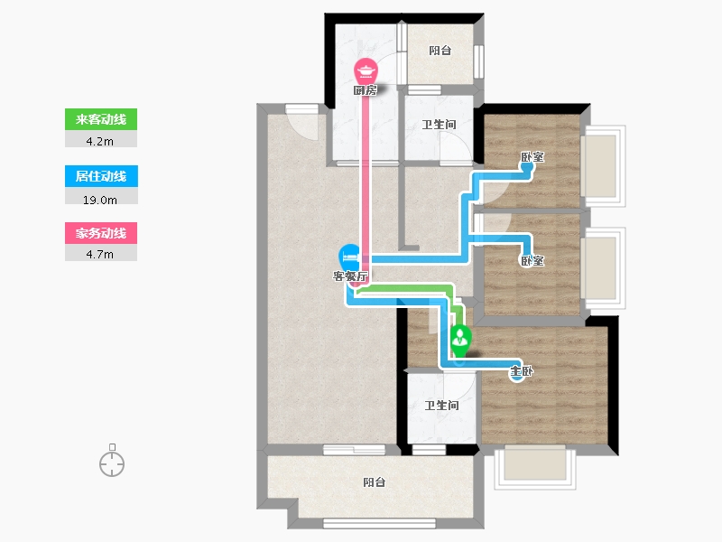 广东省-佛山市-保利海德公园-77.44-户型库-动静线