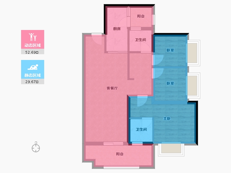 广东省-佛山市-保利海德公园-77.44-户型库-动静分区