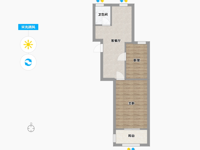 上海-上海市-六荷苑小区-44.00-户型库-采光通风